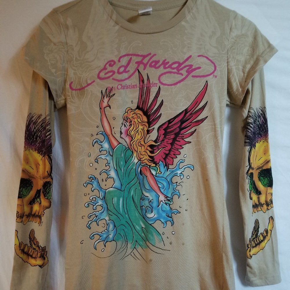 Ed Hardy  Christian Audigier Vintage Collectible  Double sleeve Tattoo S…